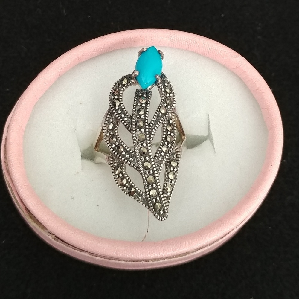 Sterling Silver Leaf Ring Nwot - image 1